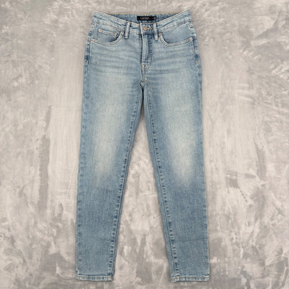 Lauren Ralph Lauren Jeans Womens 2 (27x28) Blue Skinny Light Wash Classic Preppy